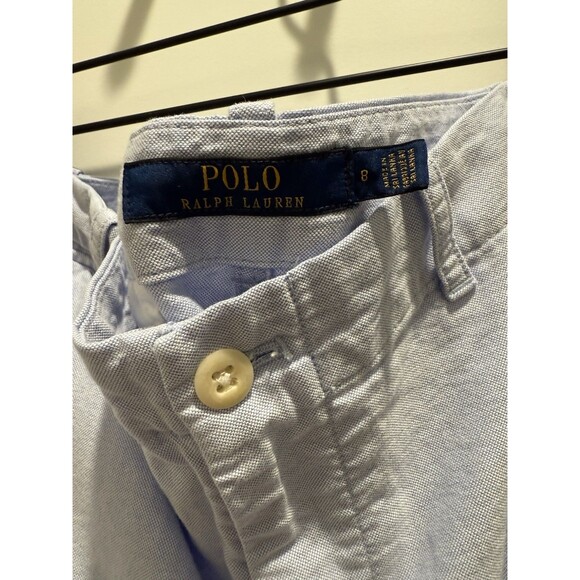 Ralph Lauren Women's Blue Cotton Chino Shorts Sz 8 Preppy Coastal Nautical - Picture 3 of 4